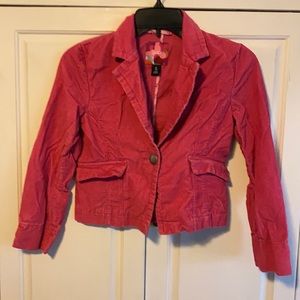 Gap Pink Corduroy Blazer Girls Size 8